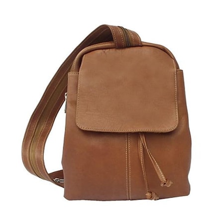 Piel Leather Small Drawstring Backpack - Saddle 9821